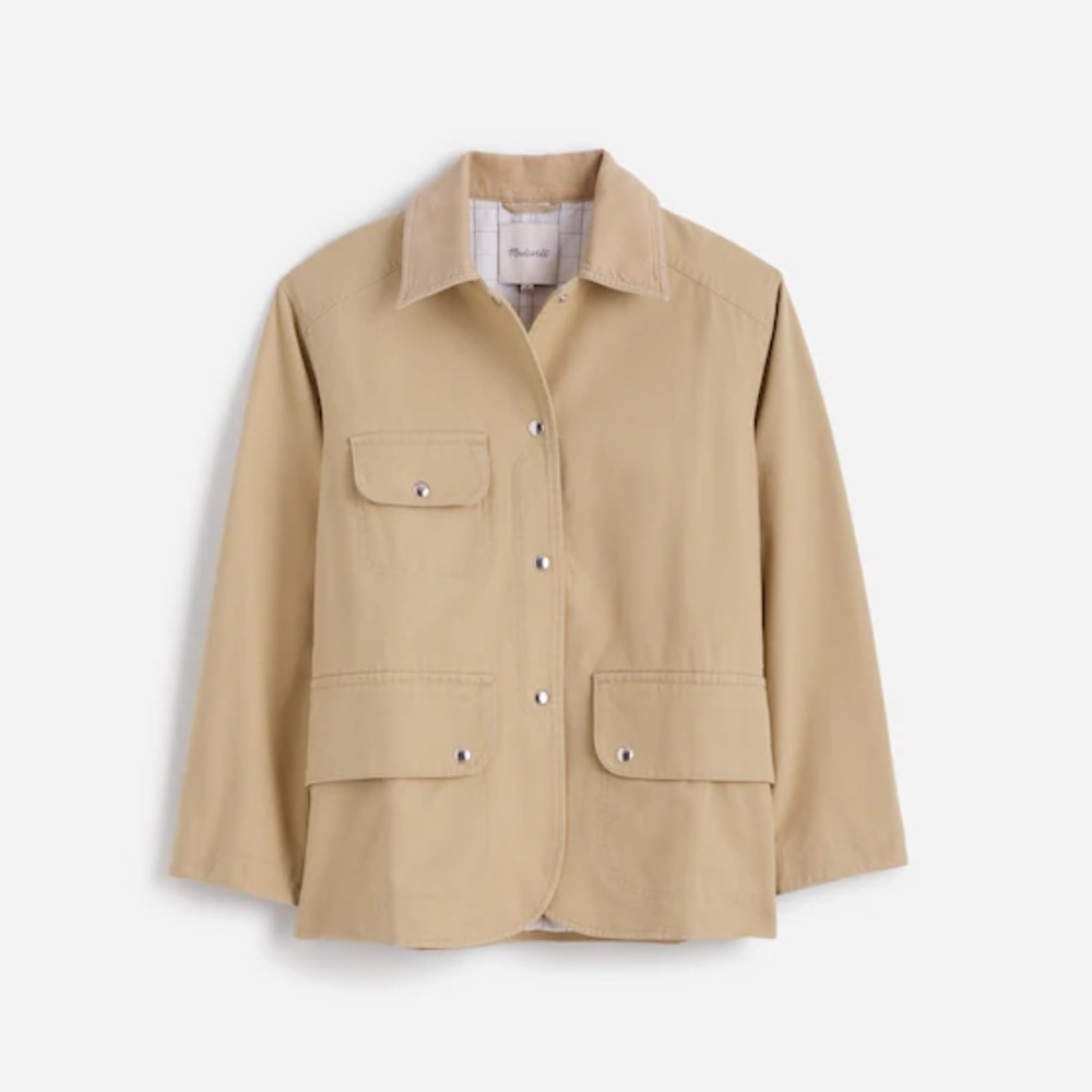 Madewell Utility Barn Jacket in Canvas in Vintage Khaki size xs relaxed fit